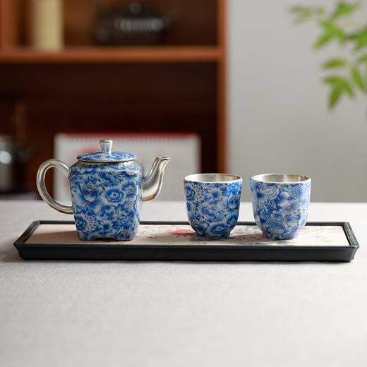 【2025年新款】拾物观心·掐丝满花鎏银茶器，极具东方雅韵，内里素雅如月，爱茶人的心头好 商品图3