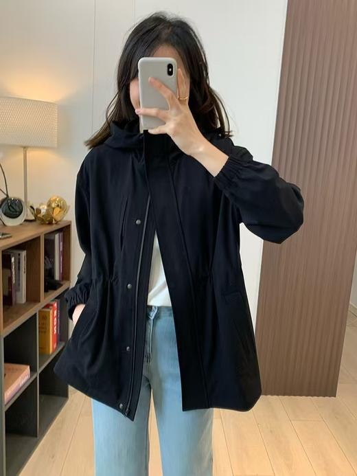 小禾同款含羊毛丝精纺连帽抽绳休闲OL同步外套夹克 商品图4