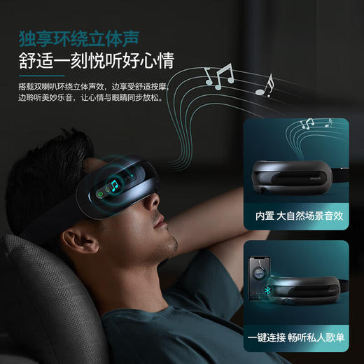 【6F】飞利浦（PHILIPS）眼部按摩仪可视化护眼仪硅胶点振揉按热敷护眼按摩器眼罩缓解疲劳 7201E 送男女朋友生日礼物 商品图5