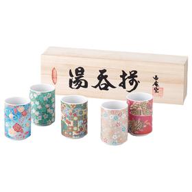 日本进口西庵窑京友禅茶杯套装