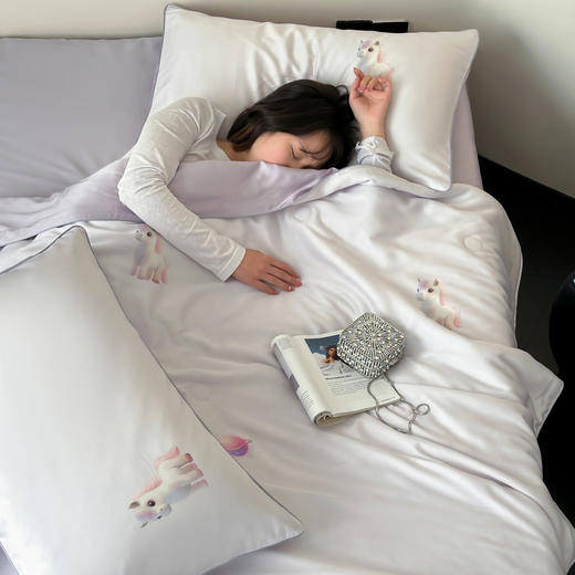 自然醒卡通60支天丝数码印花夏被四件套莱赛尔纤维凉感夏被薄款丝滑裸睡空调被可水洗TD 商品图0
