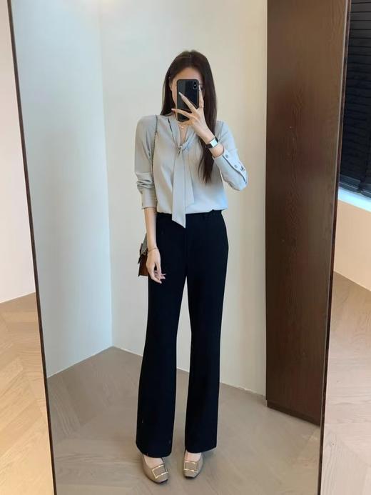 早春飘带蝴蝶结优雅垂感OL衬衫 商品图7