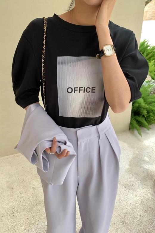 LNNNS 黑色百搭印花T恤上衣 17879 商品图3