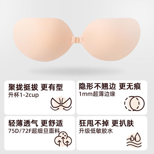好奇蜜斯聚拢乳贴防凸小胸显大胸贴上托硅芒果杯胶隐形女婚纱专用
 沁氧青芒果乳贴 商品图1