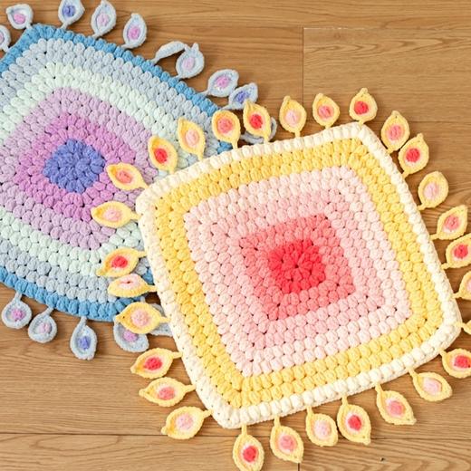 苏苏姐家孔雀羽坐垫手工diy编织钩针毛线团自制坐垫材料包 商品图2