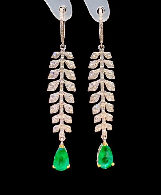 1.85ct刻面祖母绿耳坠 商品图1