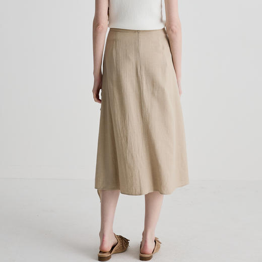 谜底半身裙女2025夏季新品通勤立体裁剪合身A型中长半裙252MB0523 商品图2