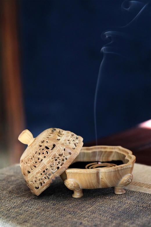 六棱连理纹香炉°黄杨木 商品图7