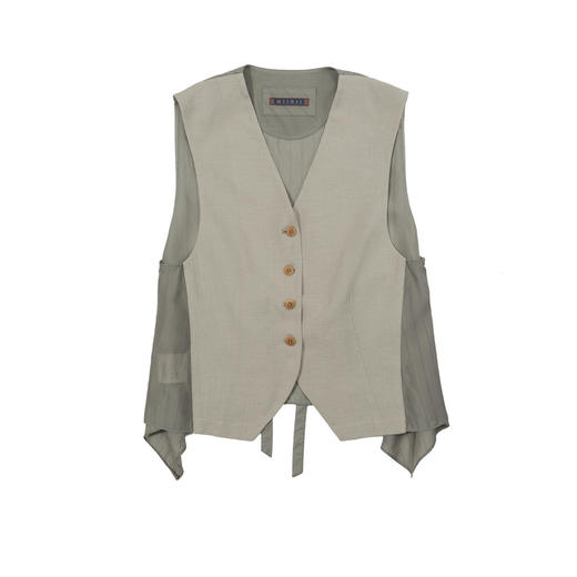 谜底西装马夹女2025夏季新品复古风通勤宽松H型中长马甲252MM0524 商品图4