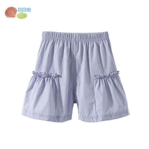 贝贝怡25夏季新款女童凉感短款时尚花边口袋休闲裤儿童百搭冰感五分裤ZB2EK003 商品图7