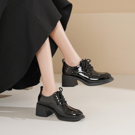 Westory2025年春季休闲中跟系带乐福通勤百搭深口S25AM59221 商品图3