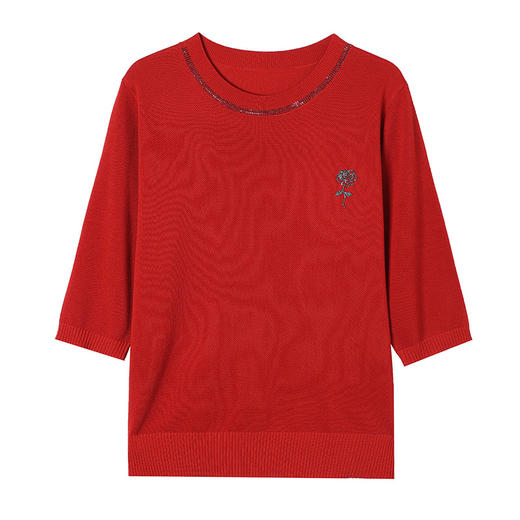 CC 17-2556冰丝针织衫t恤薄款中袖上衣宽松 商品图4