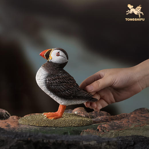 铜师傅《铜师傅百鸟集》之北极海鹦 客厅桌面铜鸟摆件 家居工艺品 商品图4