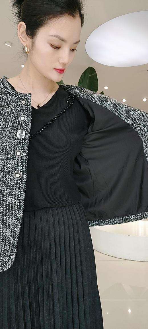 48M001斜钻V领网纱高弹时尚打底 商品图5