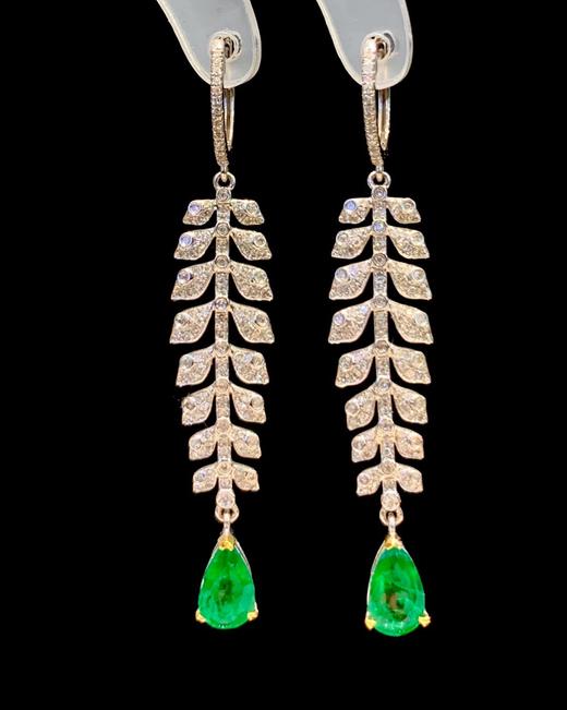 1.85ct刻面祖母绿耳坠 商品图3