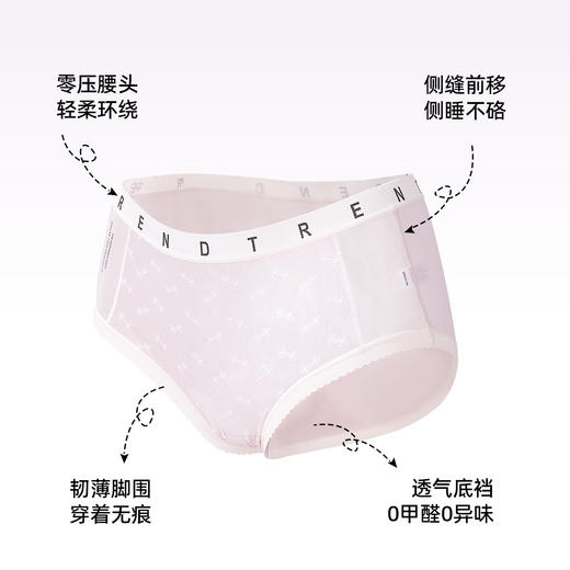 【4条装】熳洁儿 女士内裤50支兰精人棉提花蕾丝中腰25262106 商品图1