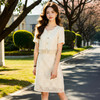 奢姿大码女装2026夏季新款胖妹妹轻奢休闲假两件拼接V领连衣裙9952890326 商品缩略图0