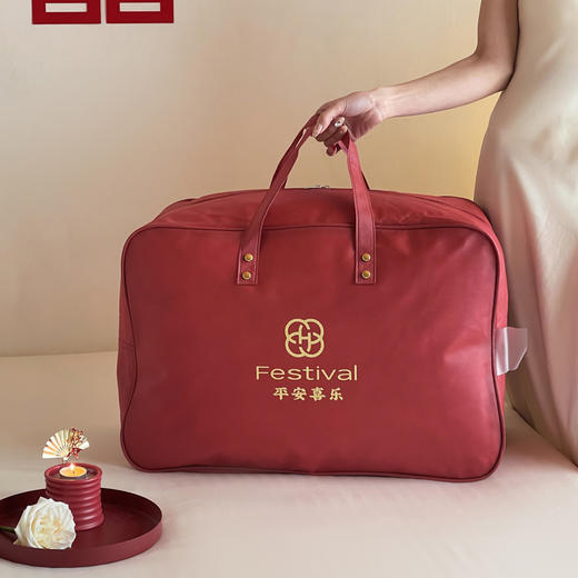 自然醒吾家有喜60支长绒棉刺绣婚嫁被轻奢新婚喜被20%蚕丝蛋白红色春秋被结婚床上冬加厚（配送婚庆大红手提袋）TD 商品图14