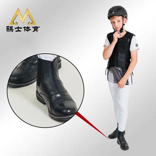 儿童马靴牛皮马术短靴男女骑马靴防滑减震骑马靴马术装备dx010QS 商品图1