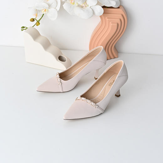 经典鲨2025年春季新品优雅尖头浅口气质女神细高跟鞋单鞋女KW87-517031 商品图5