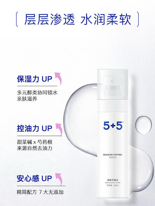 5+5净肤平衡水120ml吾加吾爽肤水保湿补水化妆水美容液 商品图0