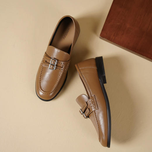 westory2025春季新款乐福鞋舒适低跟豆豆鞋女S25AM58561 商品图4