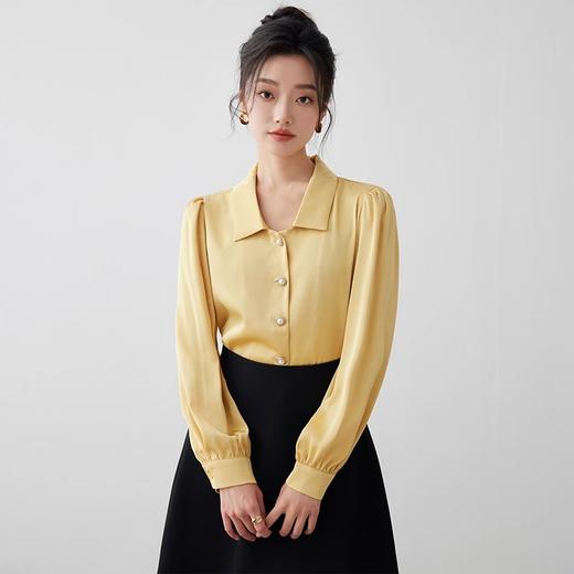 IWY/职业黄色衬衫女春季新款正装通勤女装教师工装衬衣高级感B0481 商品图0
