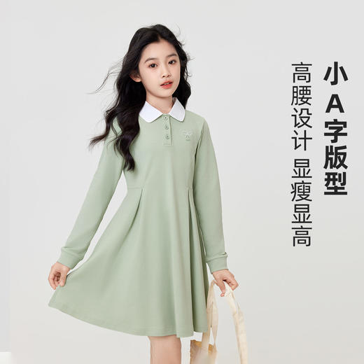【清仓捡漏】【140-160】【LAVI】女童春秋长袖连衣裙休闲舒适Polo裙 商品图3