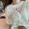 春夏新款【甜美减龄镂空针织衫】薄款宽松显瘦纯色罩衫上衣女潮 百搭不挑人 商品缩略图0