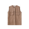 VIMAGE纬漫纪工装风卡其色圆领宽松无袖背心马甲上衣夏季新款V2313954 商品缩略图5