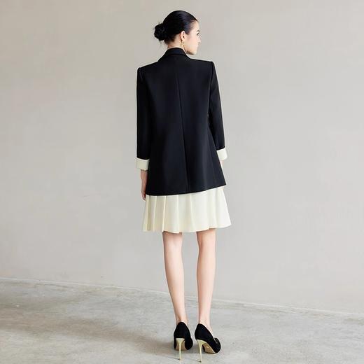 IWY/韩系风格穿搭一整套春秋季新款时尚套装黑白撞色西装连衣裙C2230+Q1296 商品图3