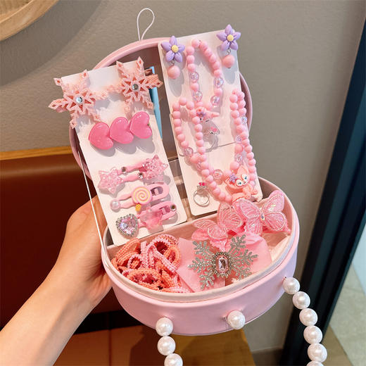 【多款头饰，精美首饰盒，萌趣又时尚！】儿童发饰 女童发夹套装礼盒 小女孩头饰发卡 公主头绳 宝宝皮筋首饰盒 儿童节礼物 生日礼物-QQ 商品图11