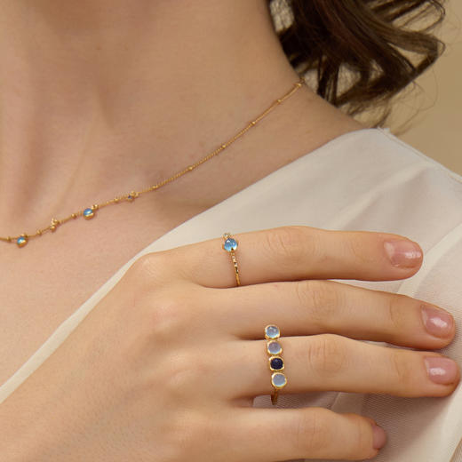 ARSIS银饰｜秘密花园系列 仲夏蓝调细戒 商品图3