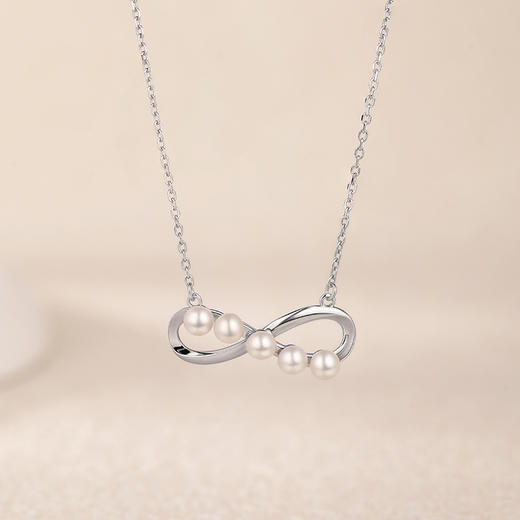 周六福S925银灵珠绽华淡水珍珠项链ZLFX062376★ 商品图4