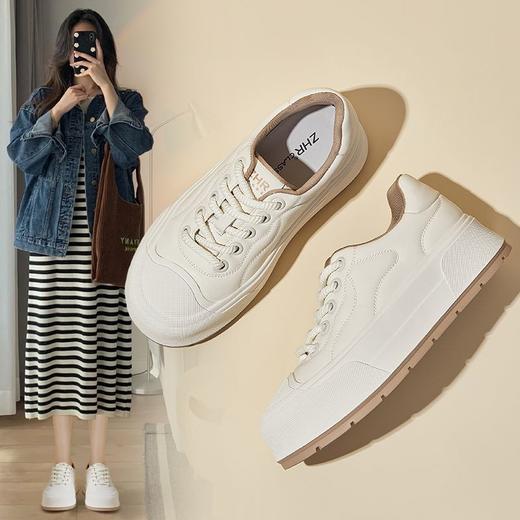 ZHR则则厚底轻便板鞋耐磨ins百搭女鞋松糕底2024秋季新款休闲鞋女 商品图1