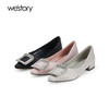 Westory2025年春季平底尖头方扣休闲通勤百搭浅口单鞋W25AE57911 商品缩略图0