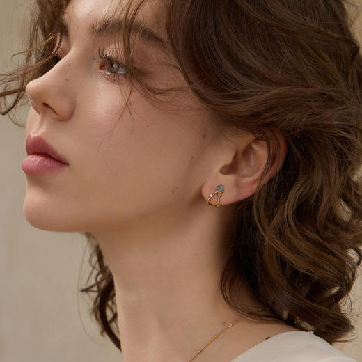 ARSIS银饰｜秘密花园系列 仲夏蓝调耳钉 商品图2