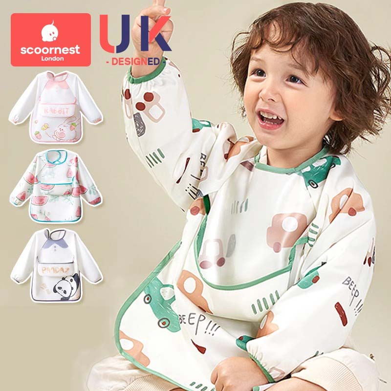 科巢儿童吃饭罩衣婴儿吃饭围兜幼儿园防水防脏围裙宝宝辅食反穿衣四季