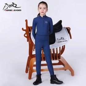 春秋四季儿童马术T恤长袖骑马装备高弹训练马术服装套装yt004/mk025QS