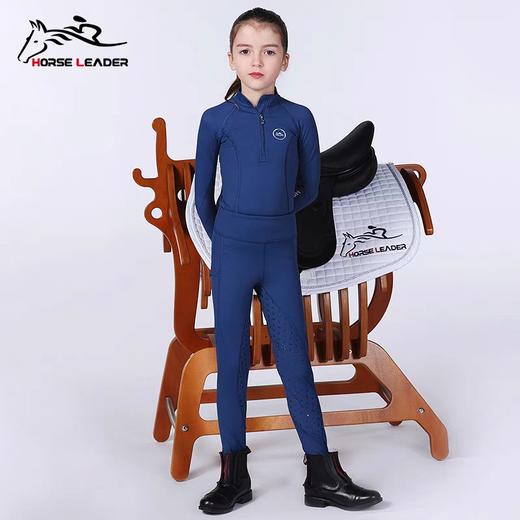 春秋四季儿童马术T恤长袖骑马装备高弹训练马术服装套装yt004/mk025QS 商品图0
