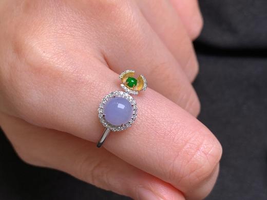 紫罗兰蛋面翡翠戒指 商品图2