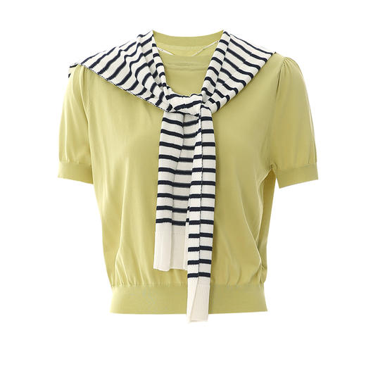 EITIE爱特爱夏新款简约基础款舒适弹力修身通勤百搭针织衫7801502 商品图11