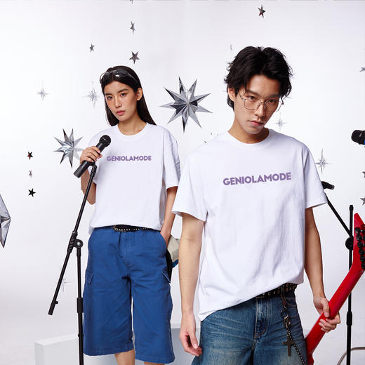 GENIOLAMODE情侣款精梳棉T恤 明星同款 亲肤舒适透气 百搭宽松落肩版型 商品图3
