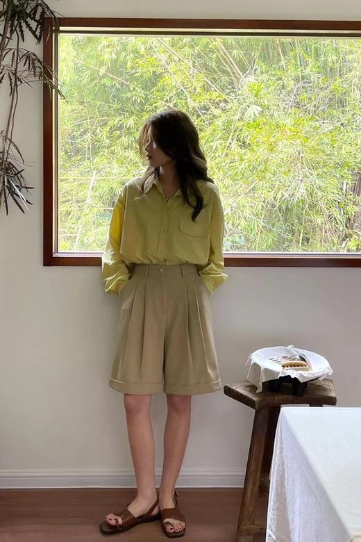 LNNNS 卡其色休闲百搭随性五分短裤 17940 商品图2