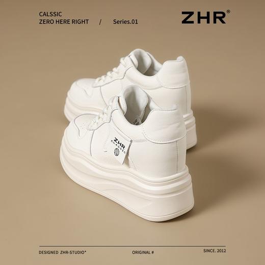 ZHR厚底高帮休闲鞋女增高8cm春季新款时尚百搭板鞋软底轻便运动鞋 商品图4