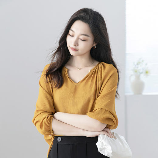 火桐hooton双向顺纡绉长袖上衣YT2097 商品图6