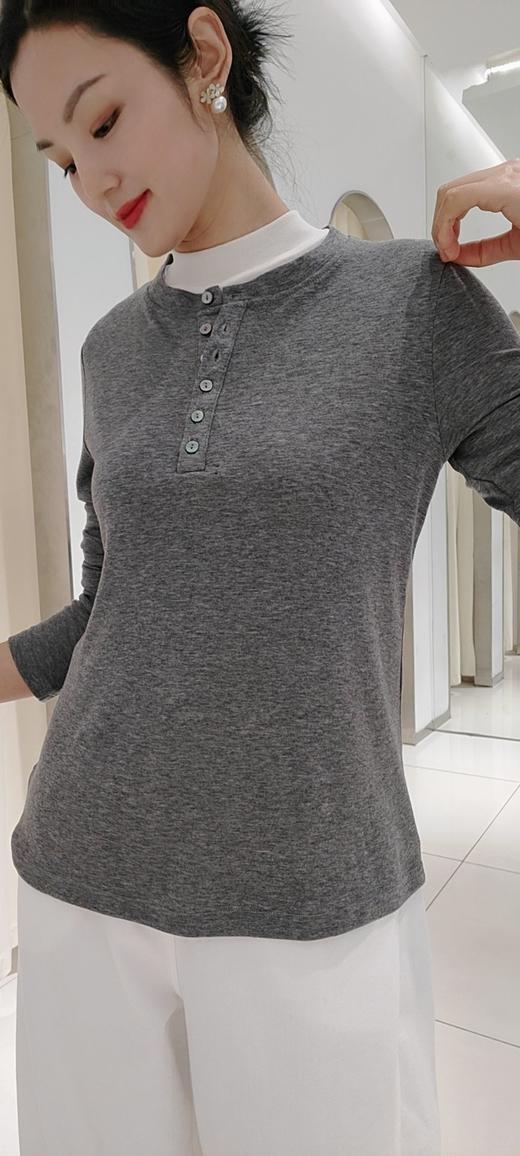 福利款485165天丝羊毛六扣打底衫 商品图4