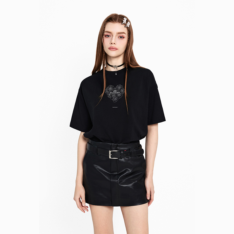 【明星同款】IDEVERRAY夏季男短袖t恤女2024新款纯棉宽松美式情侣19B012-TM926