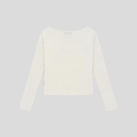 GOODBAI GOODEES烫钻logo一字领长袖T恤 商品图4