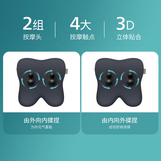 【6F】飞利浦（PHILIPS）腰部按摩器按摩靠垫肩颈按摩器腰背一体按摩抱枕 腰部热敷腿部按摩仪生日礼品礼物送父母 PPM3101B 蓝色 商品图7